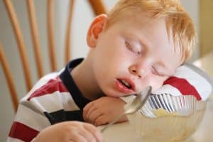 Asleep at table photo